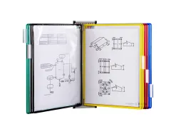 Systeme presentation tarifold pro mural a4 metal 5 poches coloris assortis
