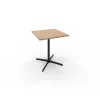 Table eol lucie plateau melamine epaisseur 2,5cm 70x70x73,5cm pied metal noir coloris chene naturel
