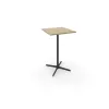 Table haute eol lucie plateau melamine epaisseur 2,5cm 70x70x104,5cm pied metal noir coloris chene naturel