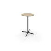Table haute eol lucie plateau melamine epaisseur 2,5cm diam.70cm hauteur 104,5cm pied metal noir coloris chene