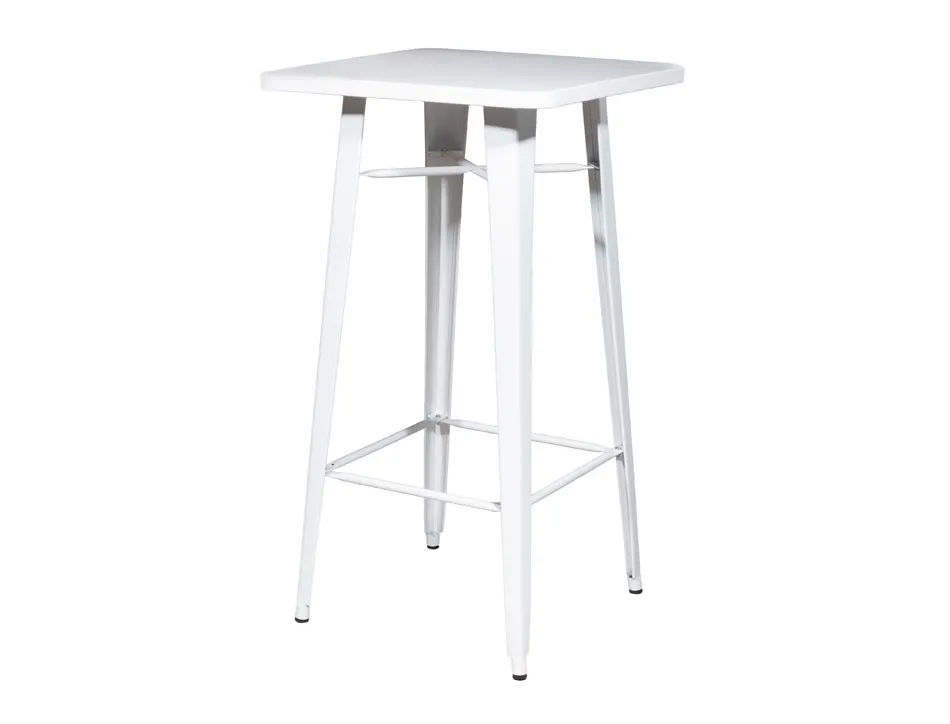 Table haute paperflow urban indoor/outdoor acier galvanise laque mat 1080x600x600mm coloris blanc