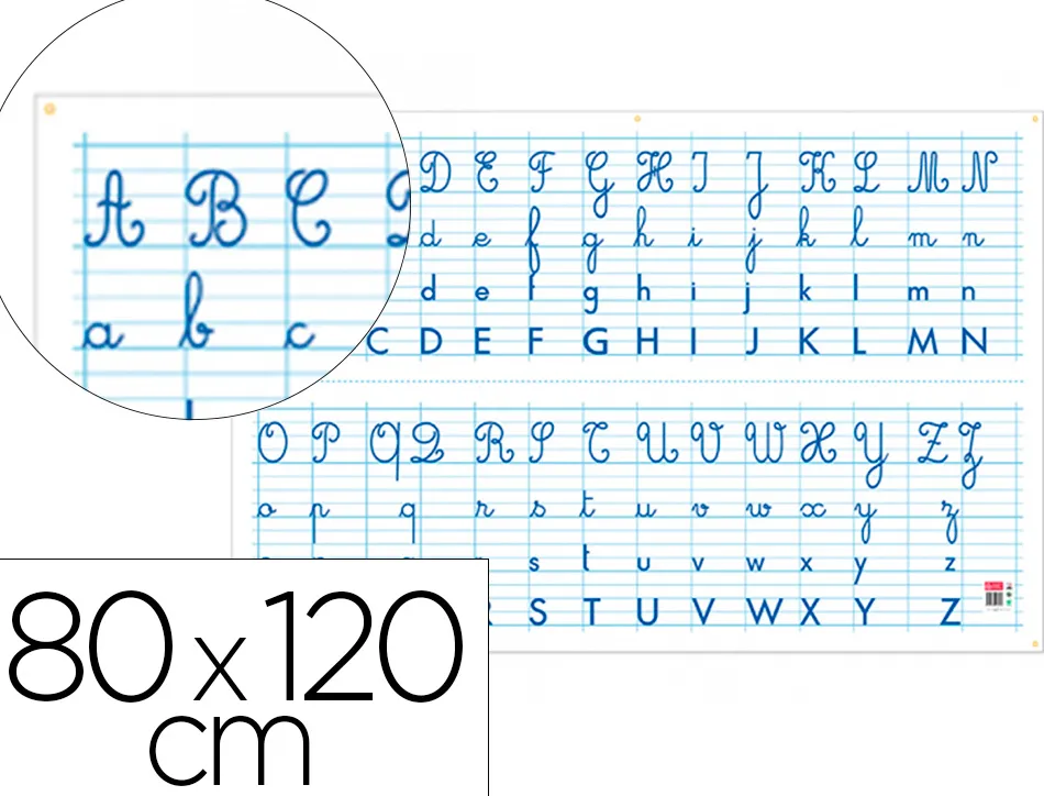 Tableau alphabet et seyes recto/verso bouchut grandremy pellicule effacable 5 oeillets de suspension