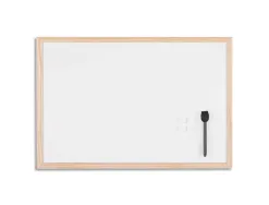 Tableau bi-office cadre bois magnétique 2 aimants 1 feutre noir système accrochage 40x60cm
