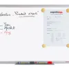 Tableau blanc juvénilia laqué magnétique usage fréquent auget aluminium gris kit fixation inclus 60x90cm