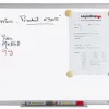 Tableau blanc juvénilia laqué magnétique usage fréquent auget aluminium gris kit fixation inclus 45x60cm