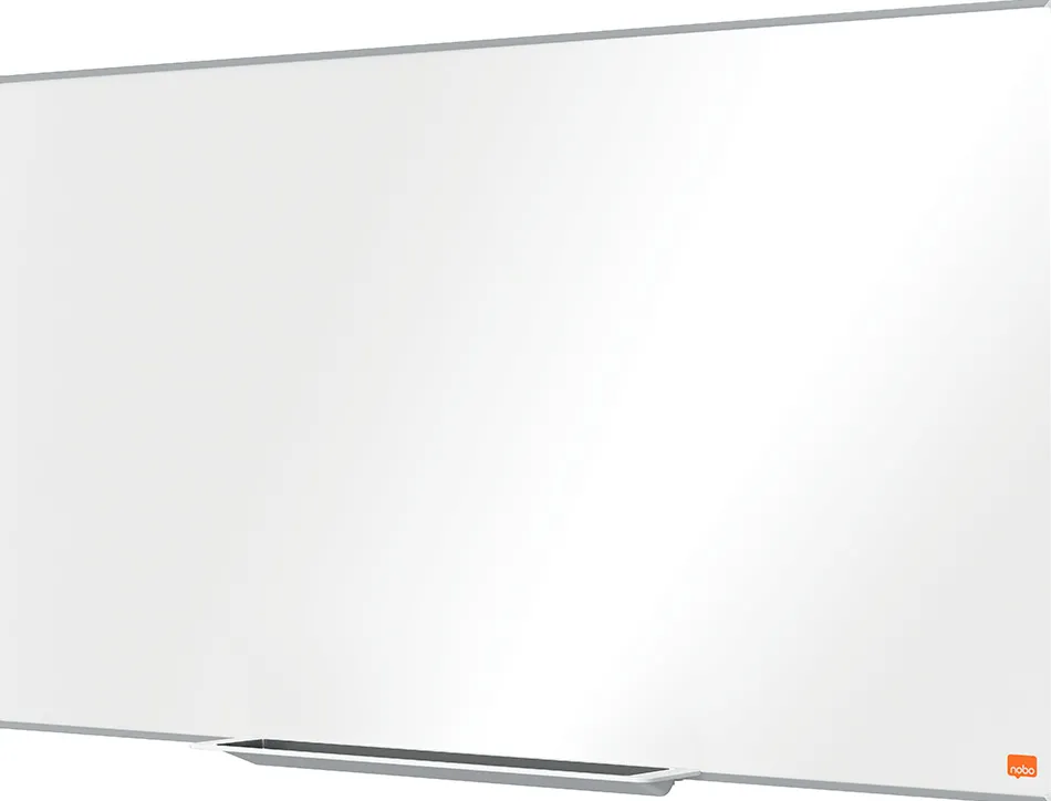 Tableau blanc nobo widescreen 40" emaille cadre mince systeme invisamount fixation masquee 89x50cm