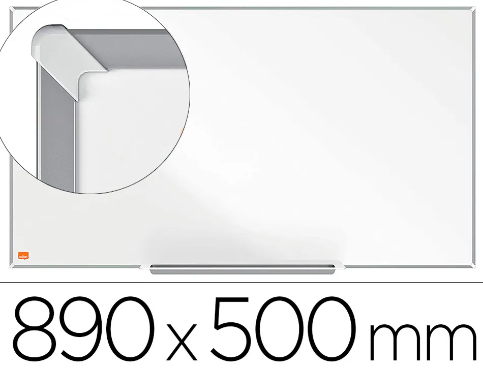 Tableau blanc nobo widescreen 40" emaille cadre mince systeme invisamount fixation masquee 89x50cm