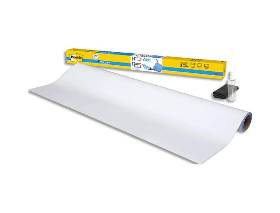 Tableau blanc post-it adhesif effacable en rouleau 1,219x2,42m