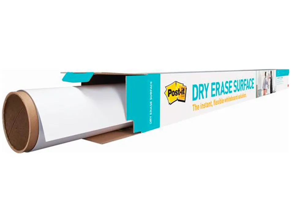 Tableau blanc post-it adhesif effacable en rouleau 1,219x2,42m