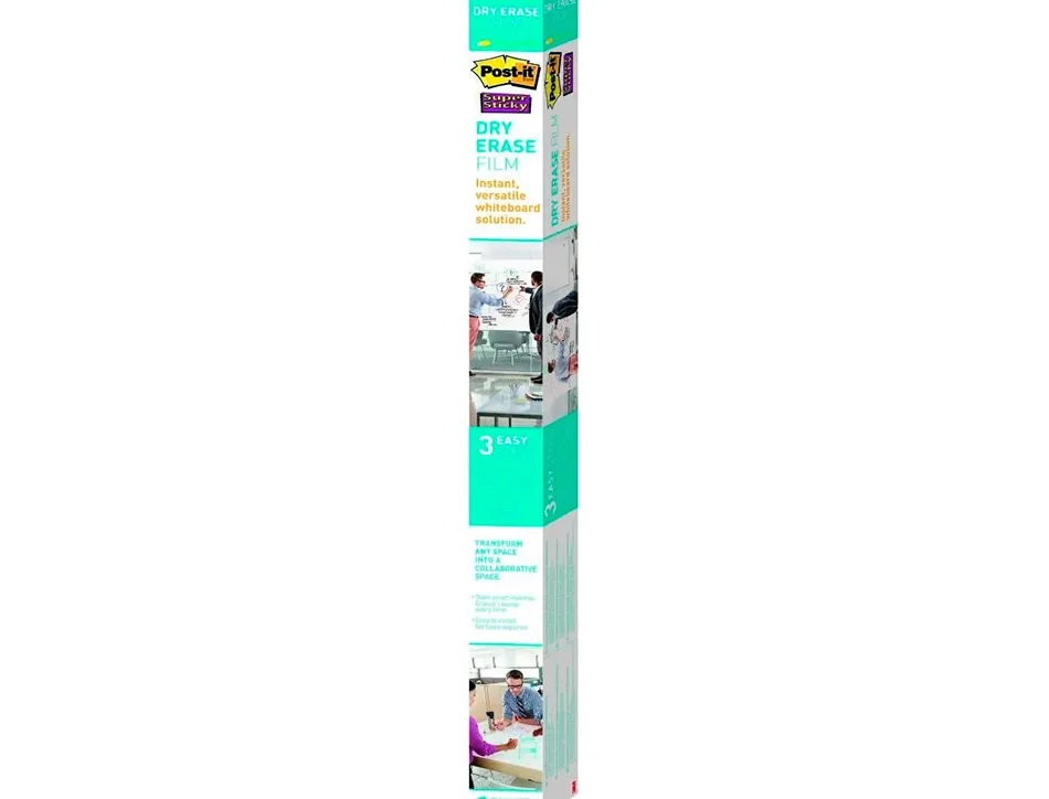 Tableau blanc post-it adhesif effacable en rouleau 1,219x2,42m