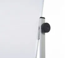 Tableau blanc q-connect à roulettes mélaminé double face pivotant cadre aluminium surface laquée ample auget 120x90cm