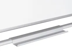 Tableau blanc q-connect à roulettes mélaminé double face pivotant cadre aluminium surface laquée ample auget 120x90cm