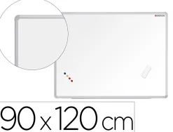 Tableau blanc vanerum sb emaille magnetique cadre aluminium auget kit fixation fourni 90x120cm