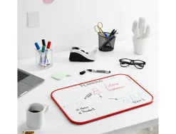 Tableau blanc velleda double face effaçable unie oeillet suspension livré sous pochette 60x90cm