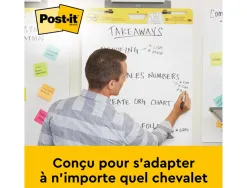 Tableau de reunion post-it easelpad bloc 20 feuilles blanches repositionnables 508x584mm