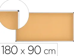 Tableau liege q-connect mural cadre aluminium resistance humidite accessoires fixation mur 1mm epaisseur 180x90cm