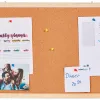 Tableau liège q-connect mural cadre bois pin naturel 2 faces inclus 5 épingles mémo fixation mur épaisseur 1mm 90x60cm