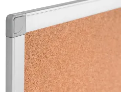 Tableau liège q-connect mural cadre aluminium résistance humidité accessoires fixation mur 1mm épaisseur 120x90cm