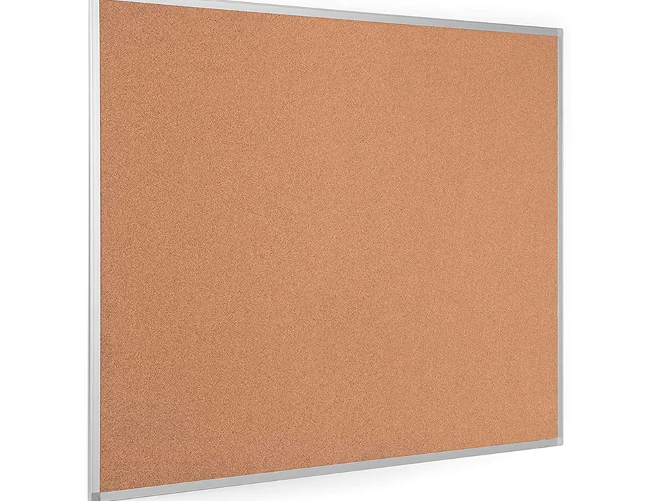 Tableau liège q-connect mural cadre aluminium résistance humidité accessoires fixation mur 1mm épaisseur 120x90cm