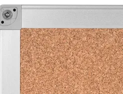 Tableau liège q-connect mural cadre aluminium résistance humidité accessoires fixation mur 1mm épaisseur 120x90cm
