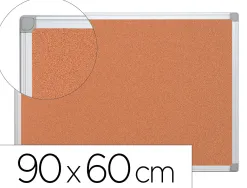 Tableau liège q-connect mural cadre aluminium résistance humidité accessoires fixation mur 1mm épaisseur 90x60cm
