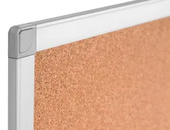 Tableau liège q-connect mural cadre aluminium résistance humidité accessoires fixation mur 1mm épaisseur 90x60cm