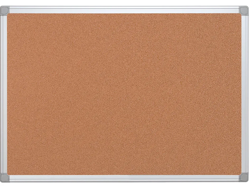 Tableau liège q-connect mural cadre aluminium résistance humidité accessoires fixation mur 1mm épaisseur 90x60cm