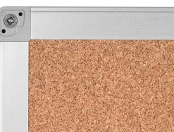 Tableau liège q-connect mural cadre aluminium résistance humidité accessoires fixation mur 1mm épaisseur 90x60cm