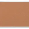 Tableau liège q-connect mural cadre aluminium argenté mat coins plastiques fixation mur épaisseur 5mm 200x100cm