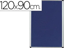 Tableau q-connect affichage mural cadre aluminium feutrine fond bleu accessoires fixation inclus 120x90x3cm