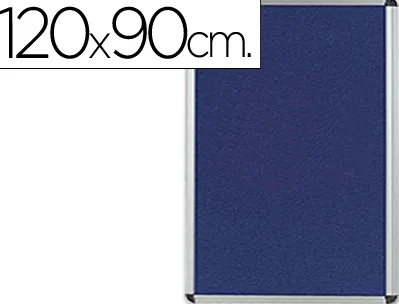 Tableau q-connect affichage mural cadre aluminium feutrine fond bleu accessoires fixation inclus 120x90x3cm