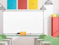 Tableau q-connect laqué magnétique cadre aluminium idéal collèges bureaux inclus accessoires fixation mur 200x100cm