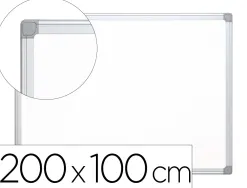 Tableau q-connect laqué magnétique cadre aluminium idéal collèges bureaux inclus accessoires fixation mur 200x100cm