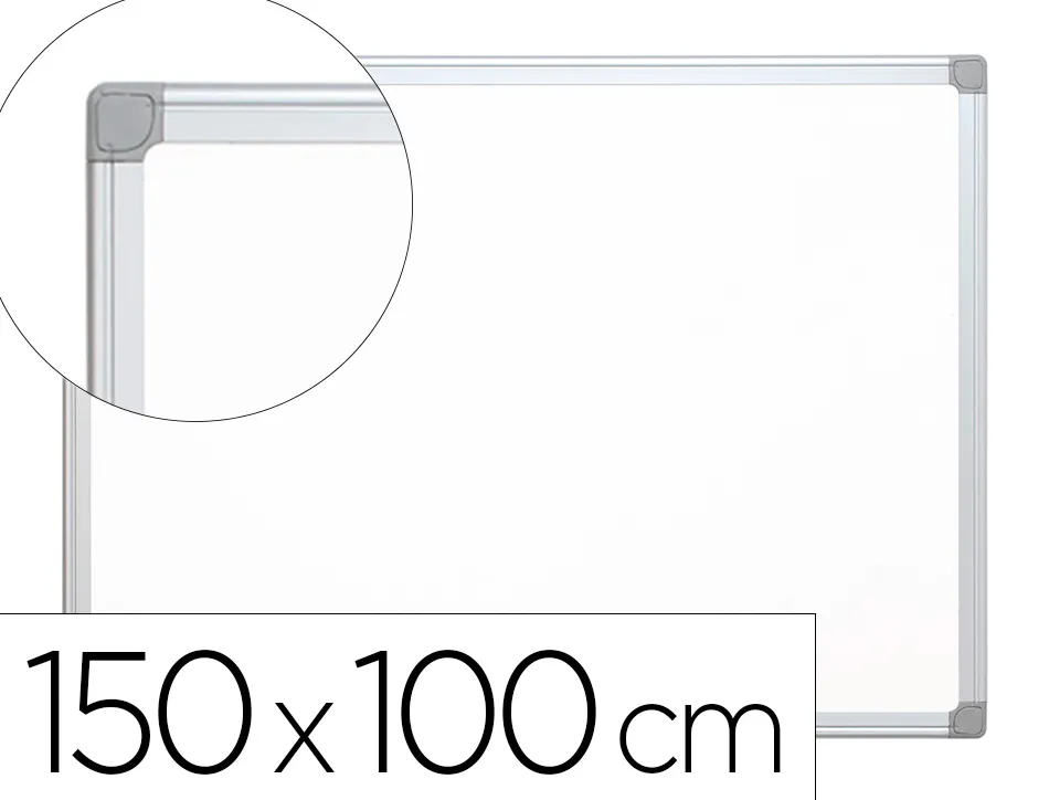 Tableau q-connect laqué magnétique cadre aluminium idéal collèges bureaux inclus accessoires fixation mur 150x100cm