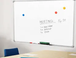 Tableau q-connect laqué magnétique cadre aluminium idéal collèges bureaux inclus accessoires fixation mur 90x60cm