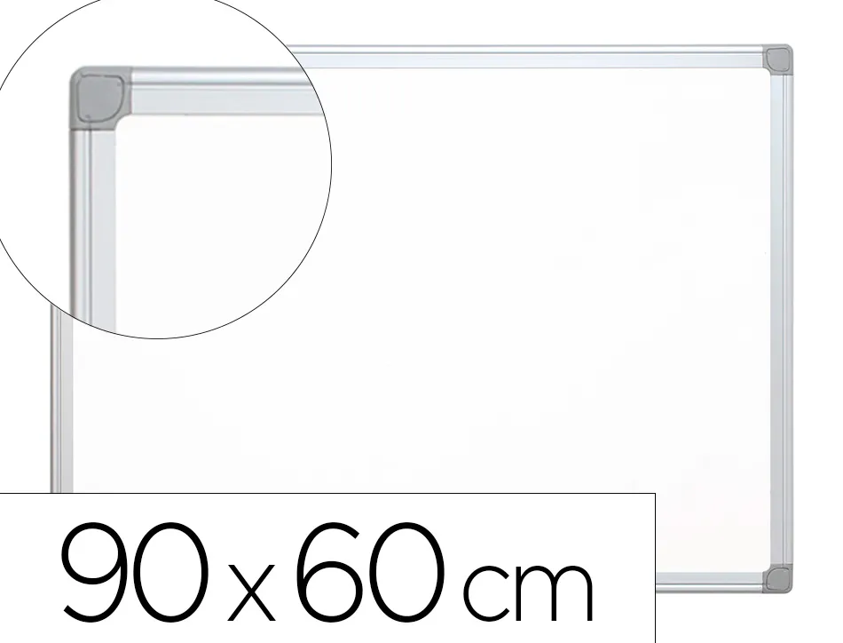 Tableau q-connect laqué magnétique cadre aluminium idéal collèges bureaux inclus accessoires fixation mur 90x60cm