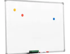 Tableau q-connect laqué magnétique cadre aluminium idéal collèges bureaux inclus accessoires fixation mur 120x90cm