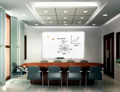 Tableau q-connect laqué magnétique cadre aluminium idéal collèges bureaux inclus accessoires fixation mur 120x90cm