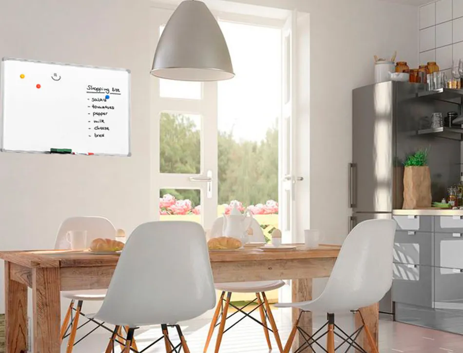 Tableau q-connect laque magnetique cadre aluminium ideal colleges bureaux inclus accessoires fixation mur