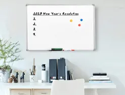 Tableau q-connect laque magnetique cadre aluminium ideal colleges bureaux inclus accessoires fixation mur