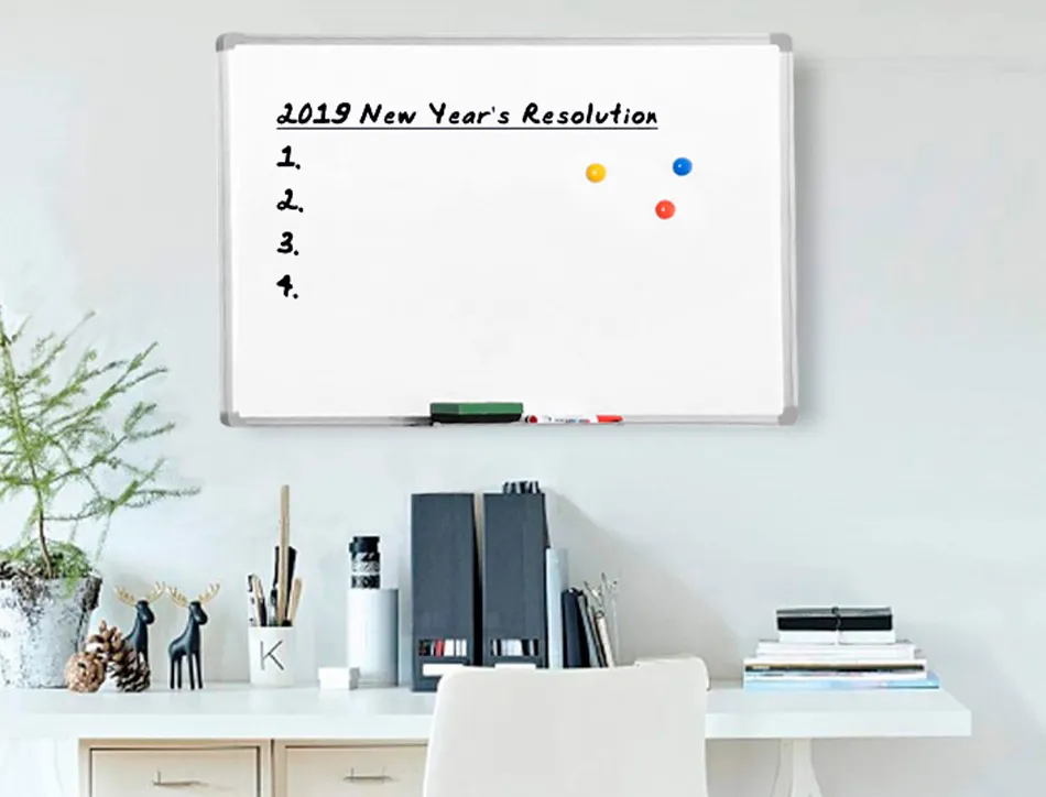 Tableau q-connect laque magnetique cadre aluminium ideal colleges bureaux inclus accessoires fixation mur
