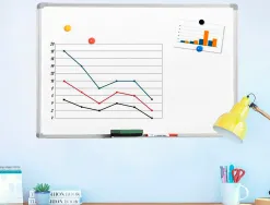 Tableau q-connect laque magnetique cadre aluminium ideal colleges bureaux inclus accessoires fixation mur