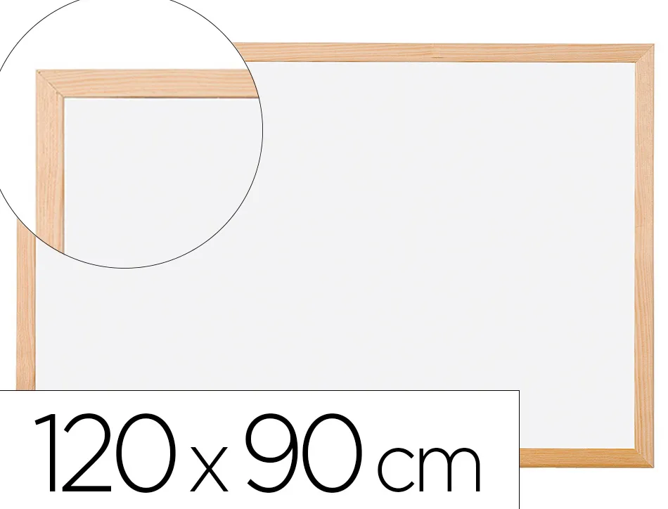 Tableau q-connect mélaminé cadre bois lisse lavable stabilité marqueurs spéciaux accessoires fixation mur 120x90cm