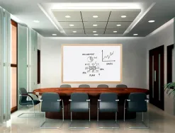 Tableau q-connect mélaminé cadre bois lisse lavable stabilité marqueurs spéciaux accessoires fixation mur 120x90cm