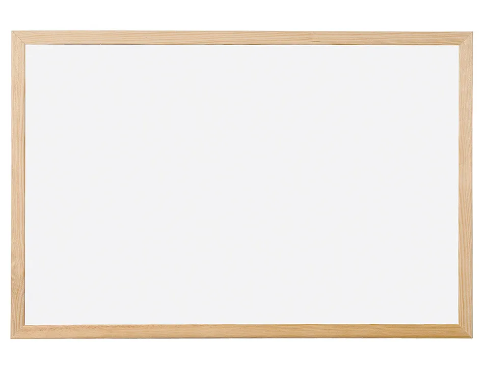 Tableau q-connect mélaminé cadre bois lisse lavable stabilité marqueurs spéciaux accessoires fixation mur 120x90cm