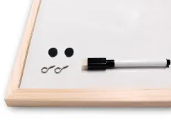 Tableau q-connect mélaminé cadre bois lisse lavable stabilité marqueurs spéciaux accessoires fixation mur 60x40cm