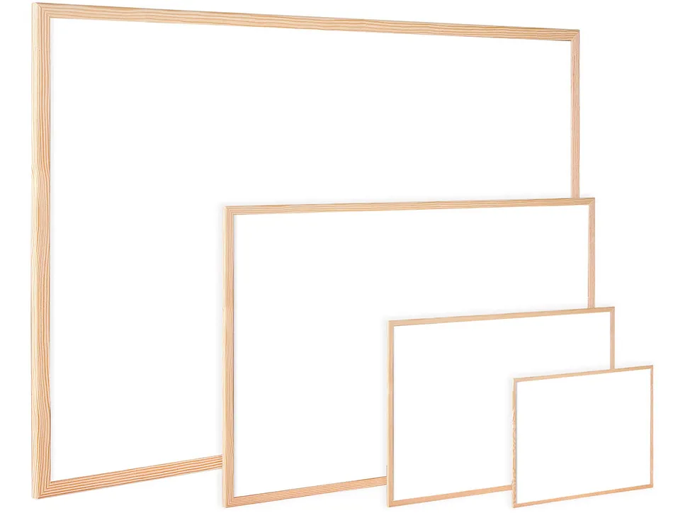Tableau q-connect mélaminé cadre bois lisse lavable stabilité marqueurs spéciaux accessoires fixation mur 40x30cm