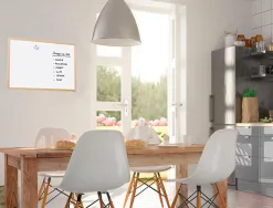 Tableau q-connect mélaminé cadre bois lisse lavable stabilité marqueurs spéciaux accessoires fixation mur 40x30cm