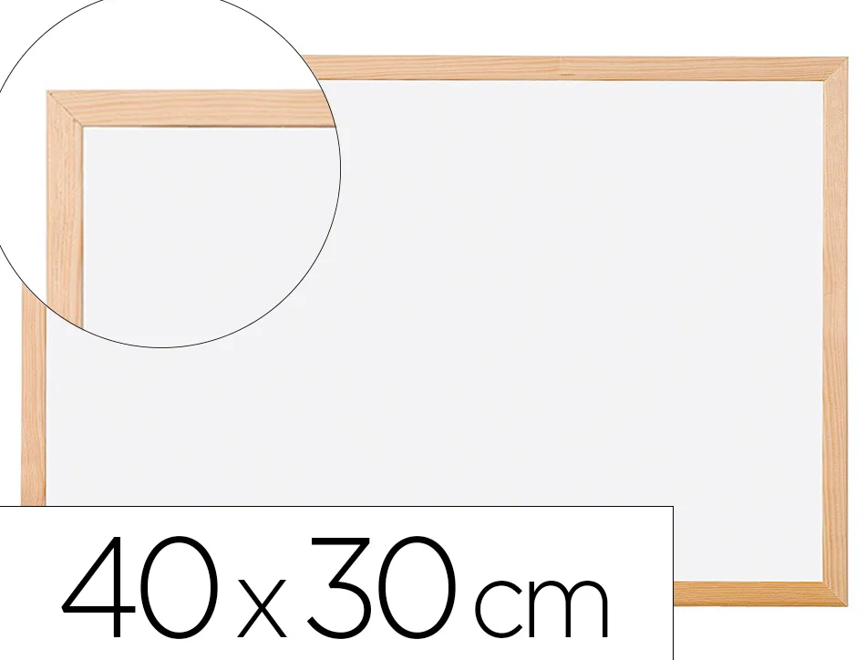 Tableau q-connect mélaminé cadre bois lisse lavable stabilité marqueurs spéciaux accessoires fixation mur 40x30cm