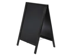 Tableau sol noir liderpapel bois hôtellerie chevalet double face marqueur type craie 75x135x52cm